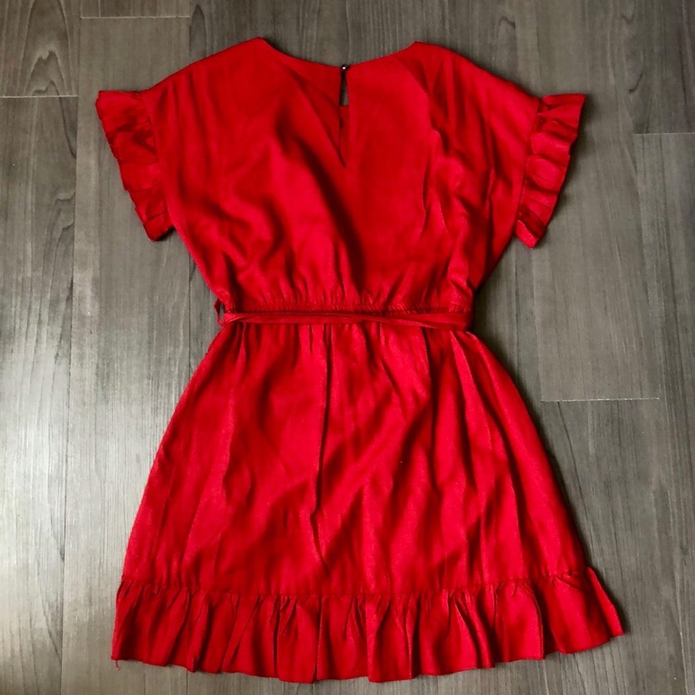 Adorable F21 Red Ruffle Mini Dress - Picture 8 of 8